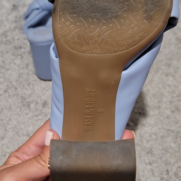 SAM & LIBBY Periwinkle Open Toe Chunky Heel Mule - Picture 5 of 5